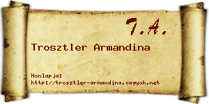 Trosztler Armandina névjegykártya